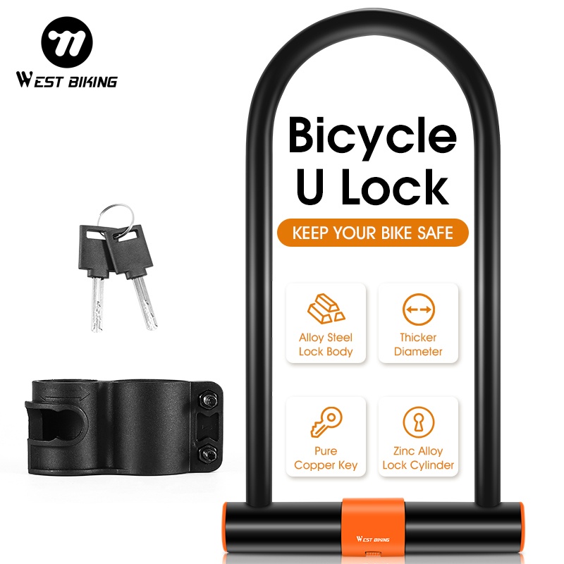 U Lock Heavy Duty - Lucchetto per Bicicletta WEST BIKING a